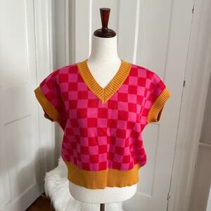 Lisa Says Gah Checkered Sweater Vest